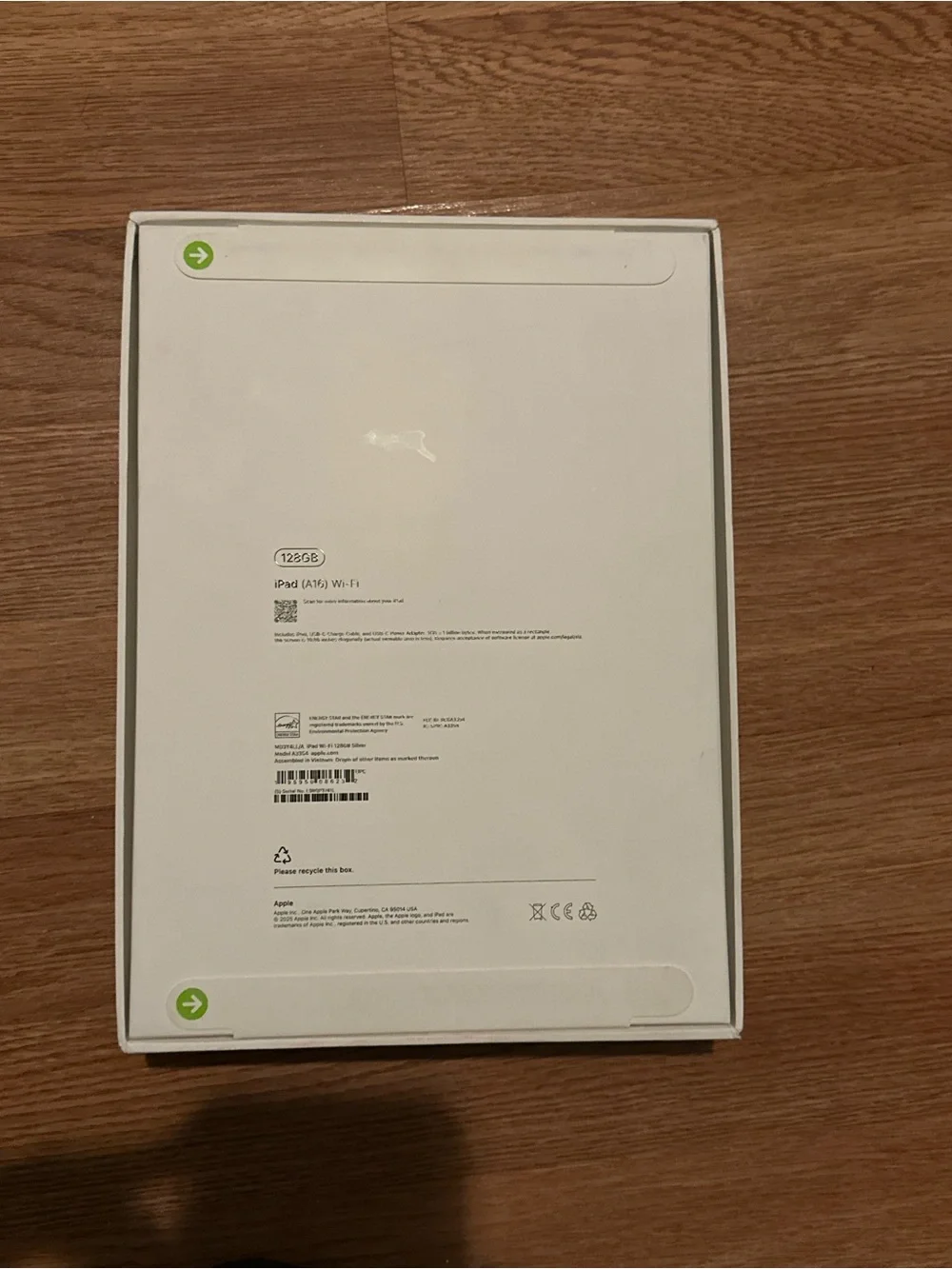 Silver Apple iPad A16 128GB Wi-fi